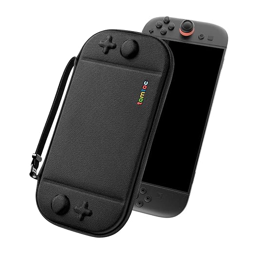 A black gaming device with a case
