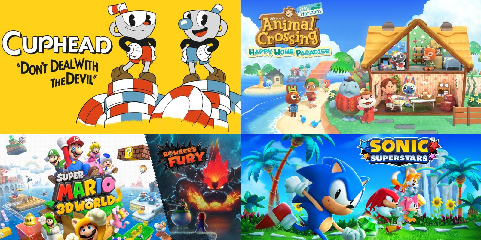 A collage of video game covers