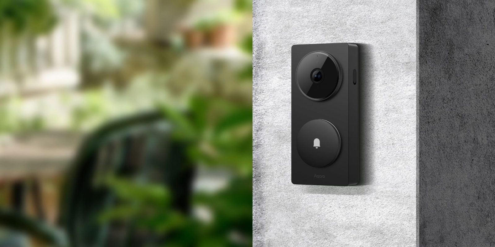 Image showing Aqara's Doorbell Camera Hub G410 mounted on a wall.