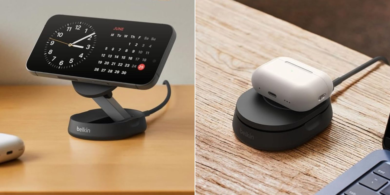 Image showing renders of Belkin's 2-in-1 collapsible MagSafe charger.