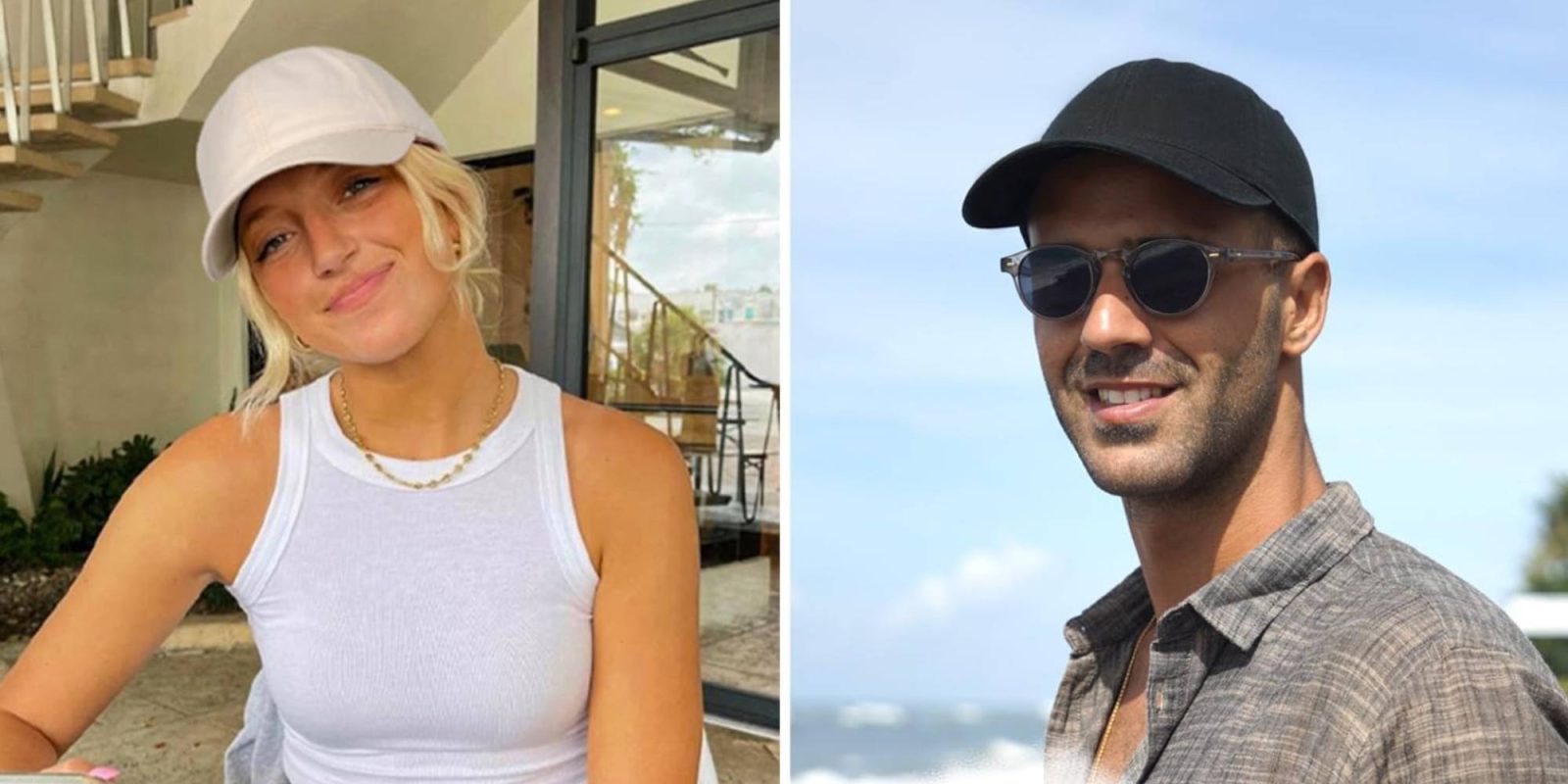 A man and woman wearing hats