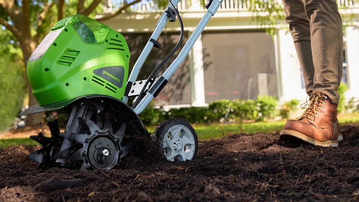 A green machine in the dirt