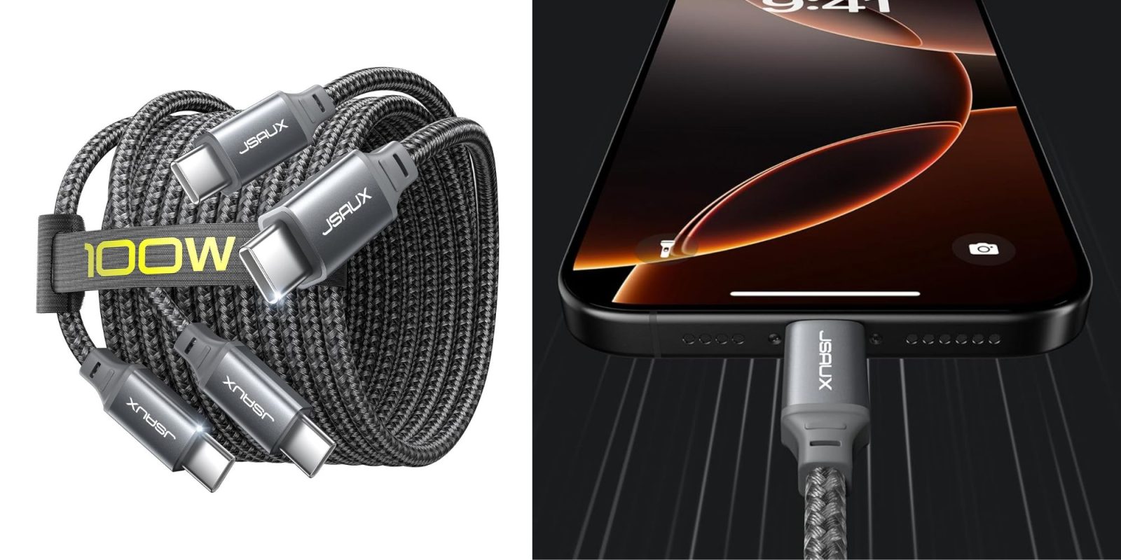 Image showing renders of JSAUX 2-pack USB-C cables.