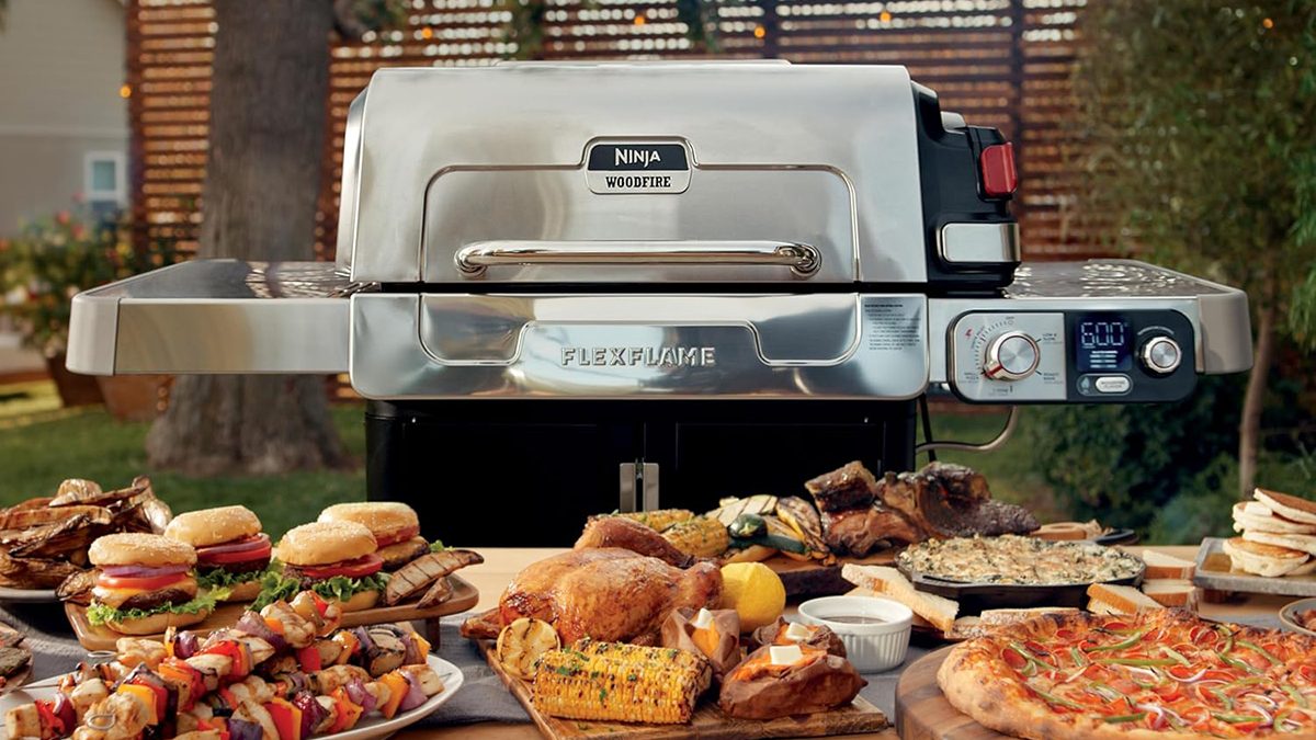 A grill with food on it