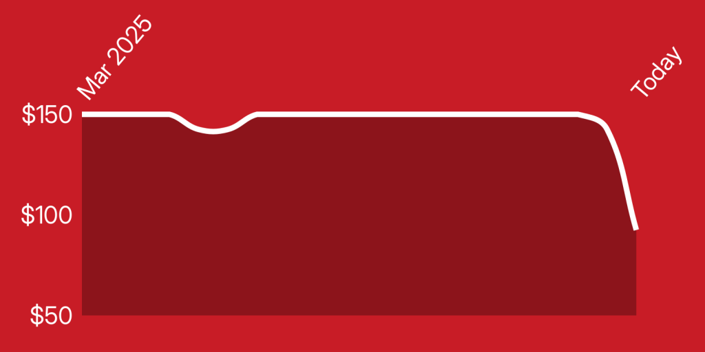 A red and white file folder