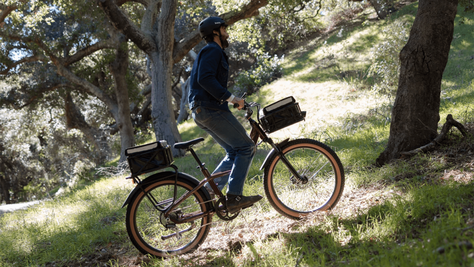 A man riding a bicycle