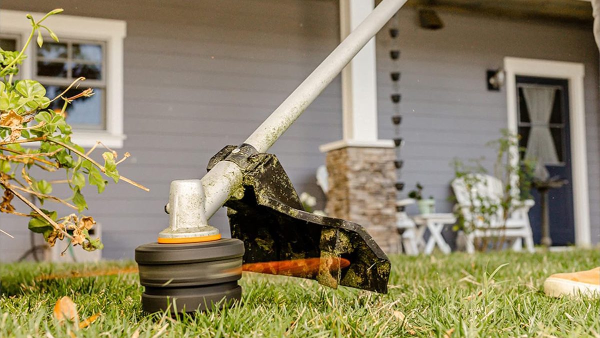 A grass cutter on grass