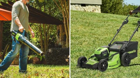 A man using a lawn mower