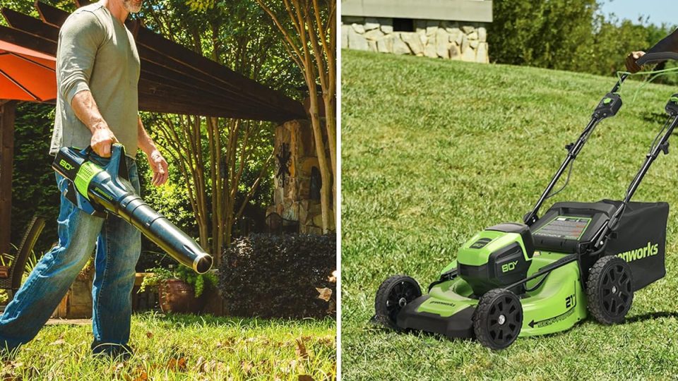 A man using a lawn mower