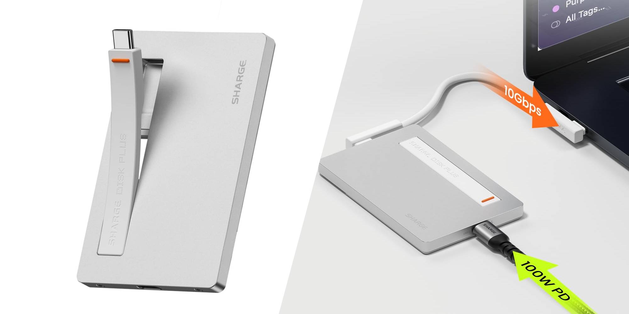 sharge's 0.24-inch SSD enclosure with built-in cable and