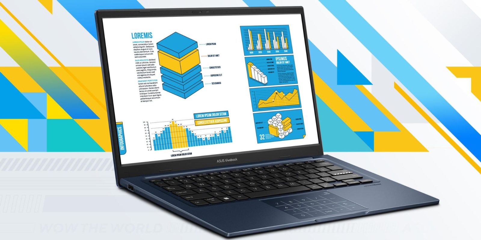 Image showing a render of ASUS' Vivobook 14 Windows laptop.
