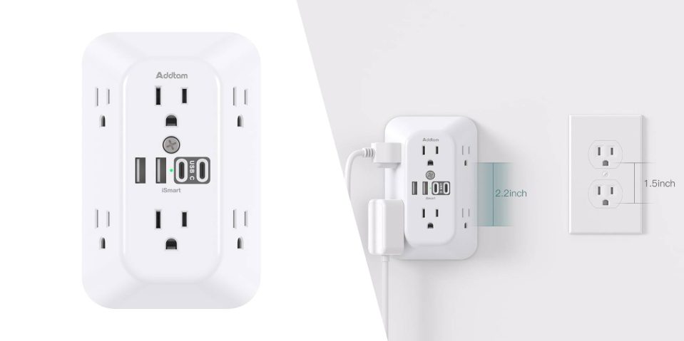 A close up of a wall outlet