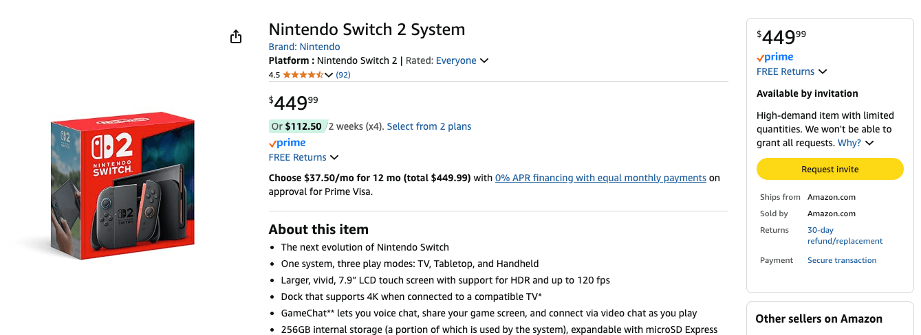 Amazon is now finally selling Nintendo Switch 2 consoles