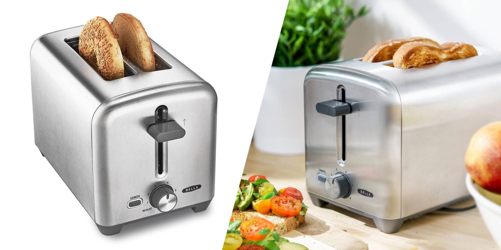 A toaster with a slice of bread on it