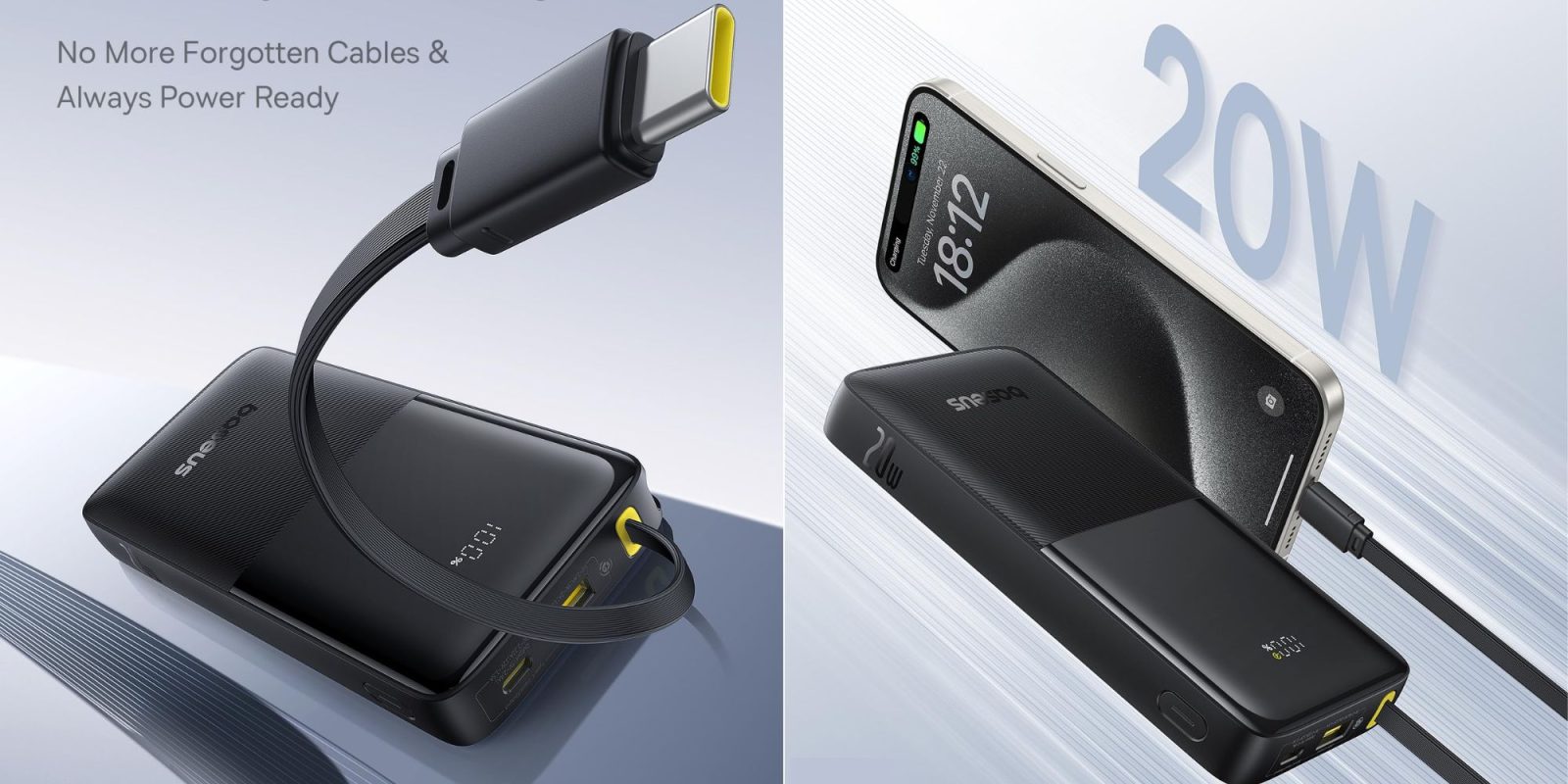 Image showing renders of Baseus' 10,000mAh power bank.