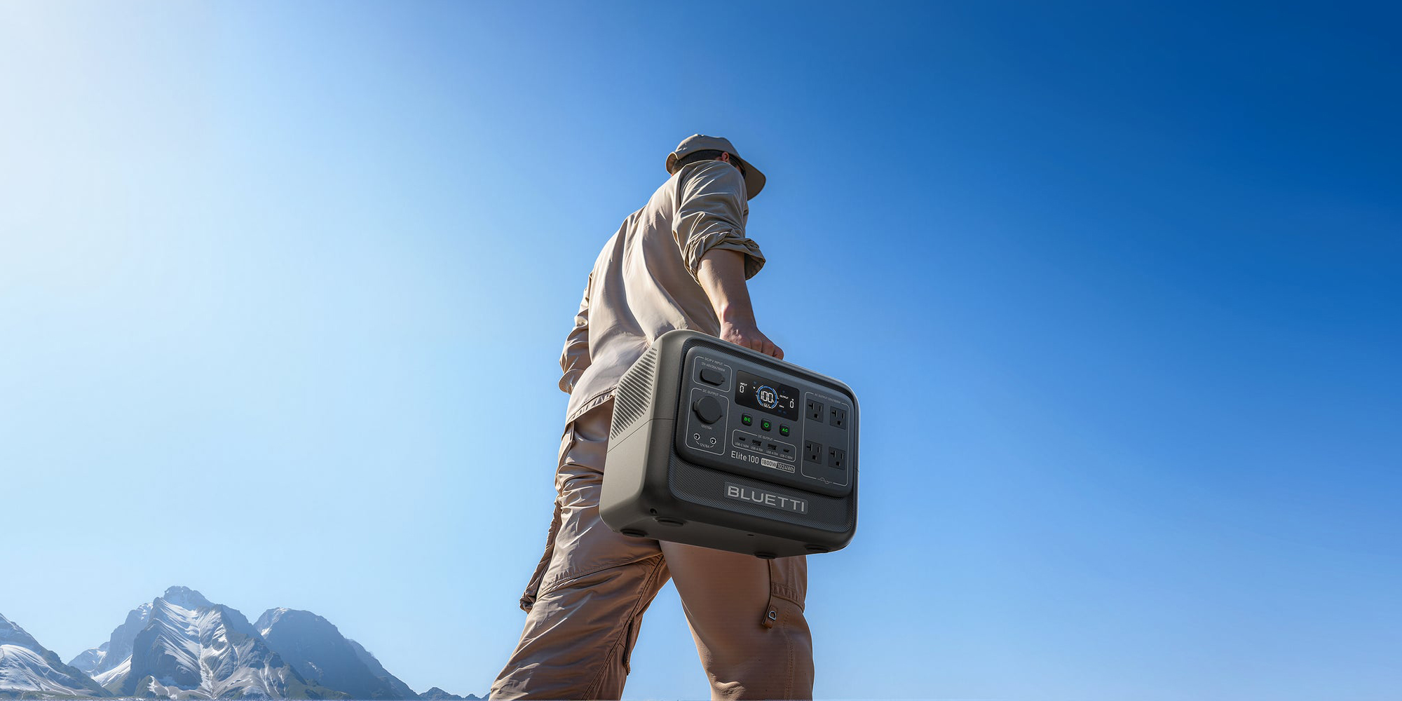 A person holding a radio