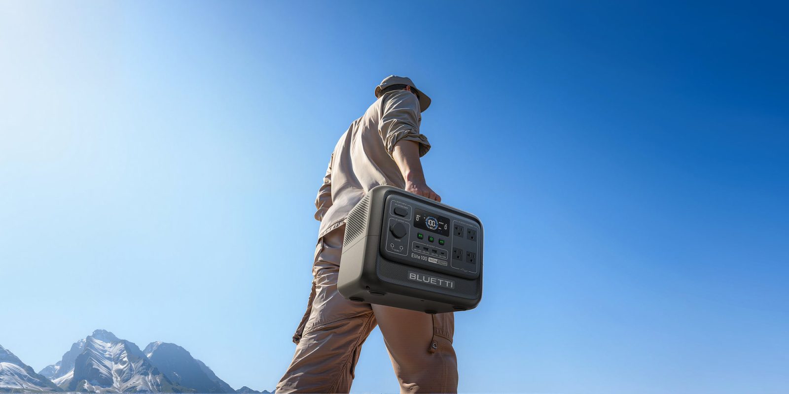 A person holding a radio