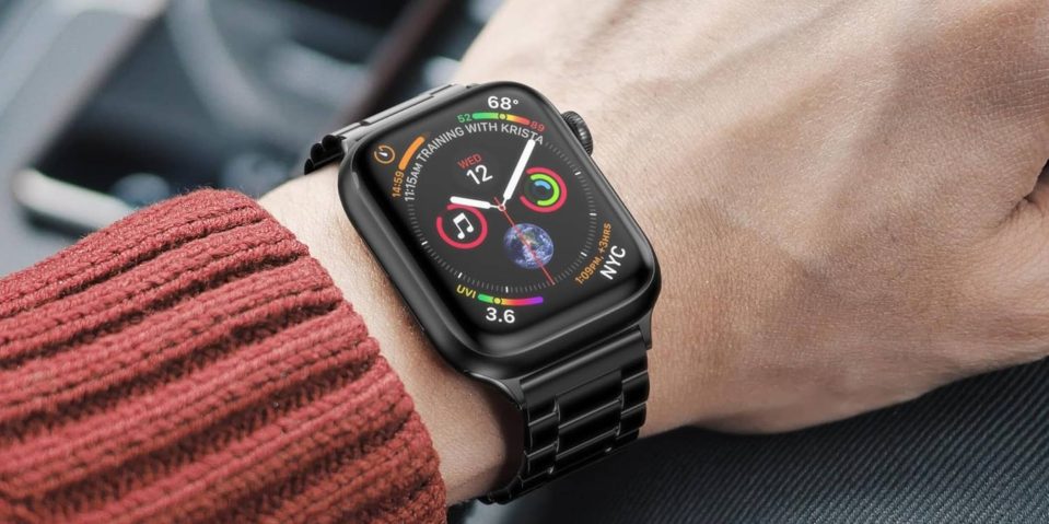 A smart watch on a person's wrist