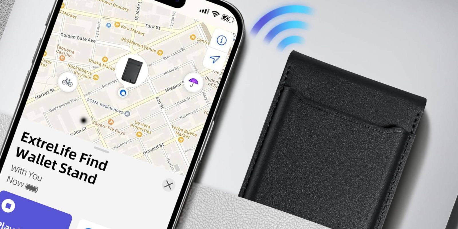 A phone with a map on the screen