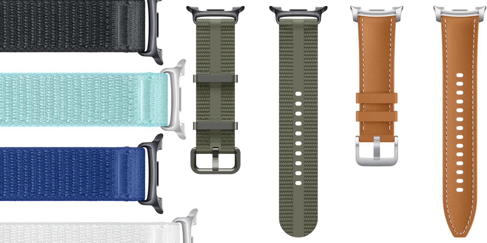 A group of different colored straps