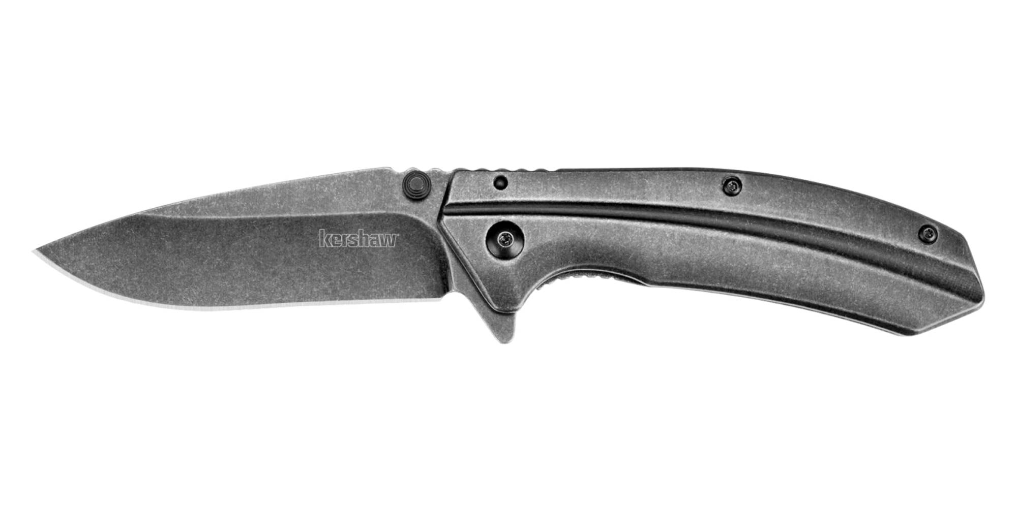 Kershaw Radar Taschenmesser - 7,4 Cm Klinge, BlackWash Finish, 8Cr13MoV Stahl, Taschenclip