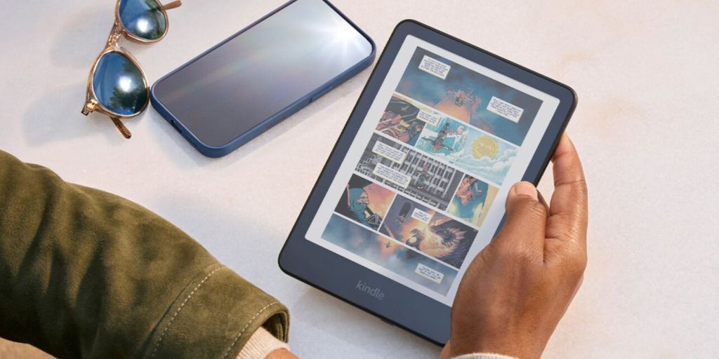 A person holding a tablet