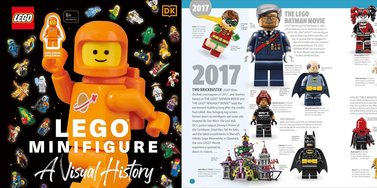 A magazine with a book and a toy figurine