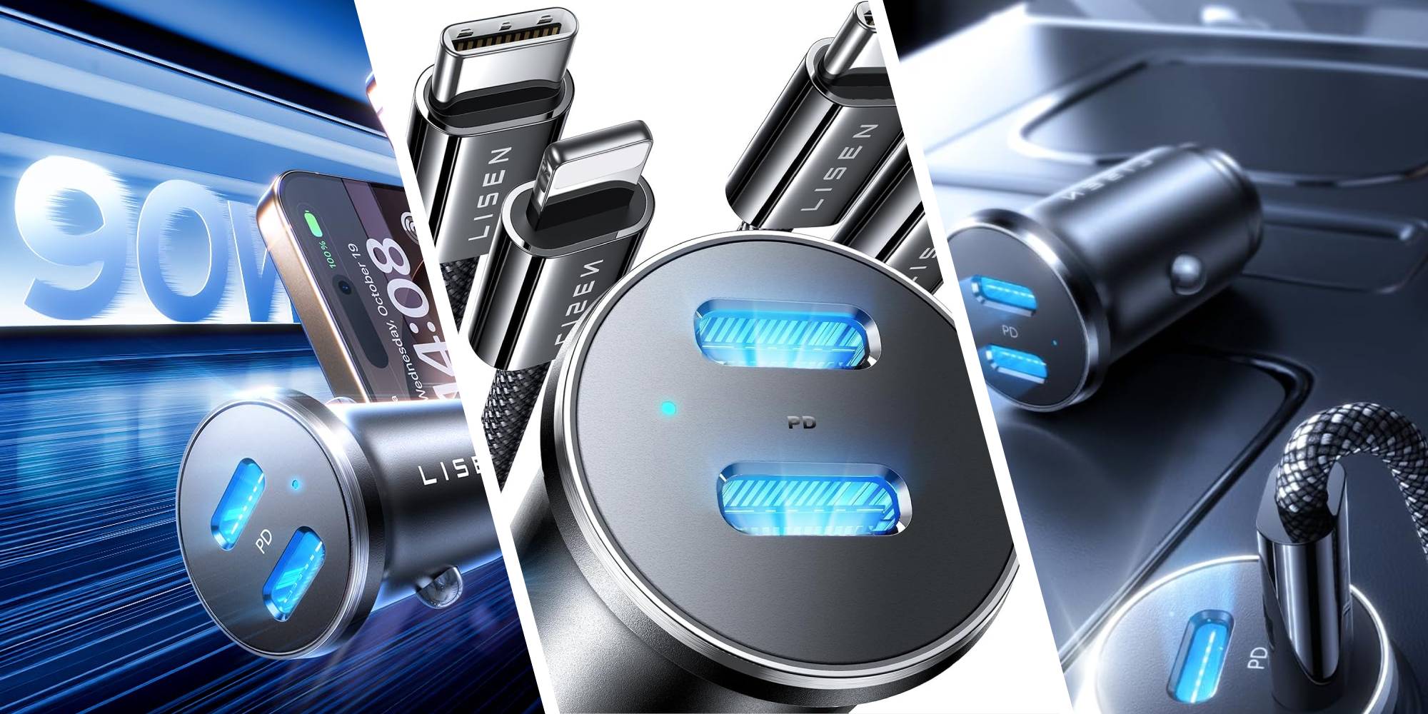 A collage of a usb cable