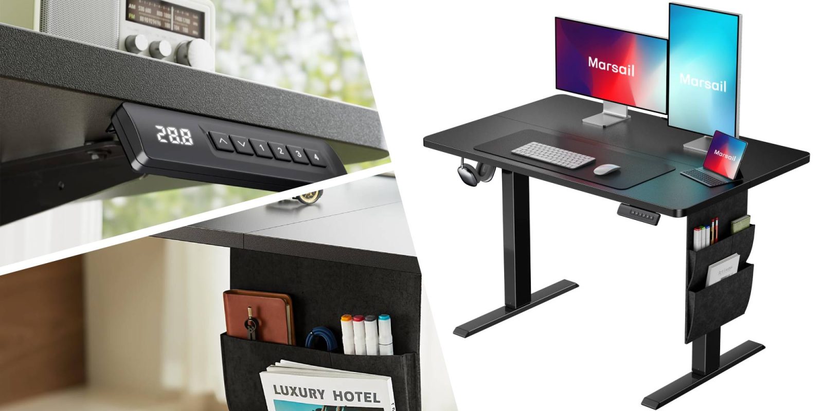 A computer on a desk