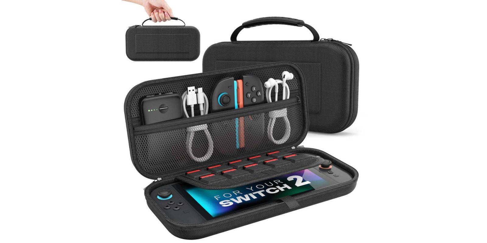 A black case with a video game controller inside