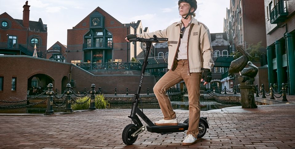 A man on a scooter