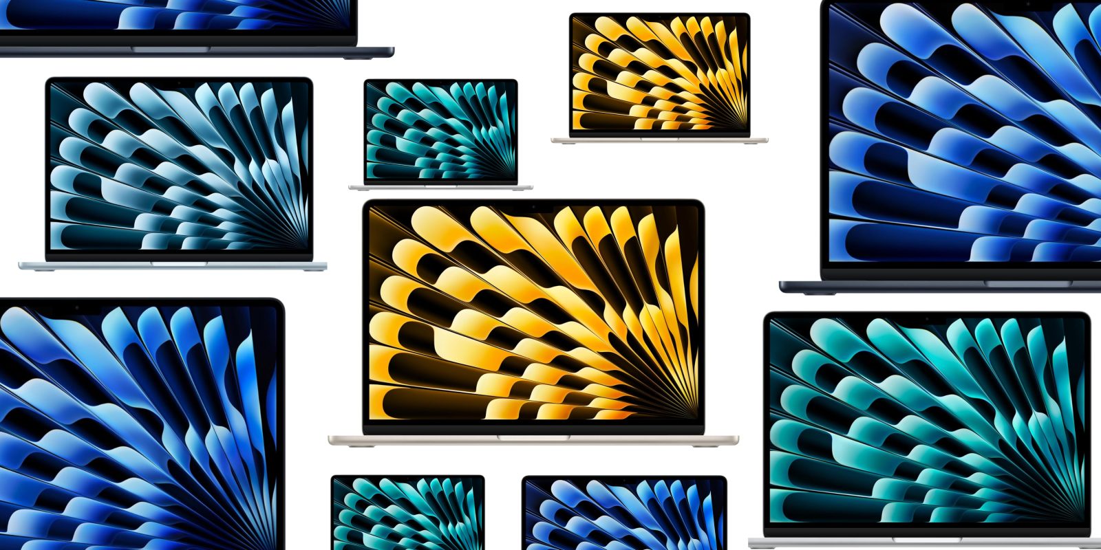 A collage of different laptops