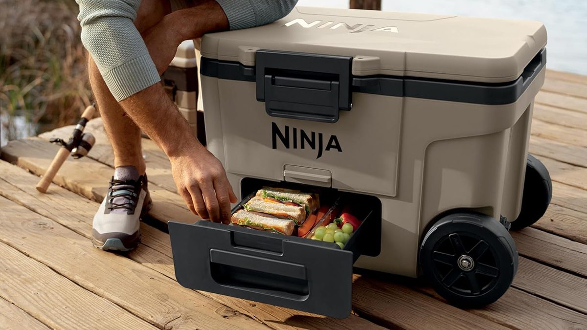 Ninja's wheeled 45-quart FrostVault cooler with a dry food