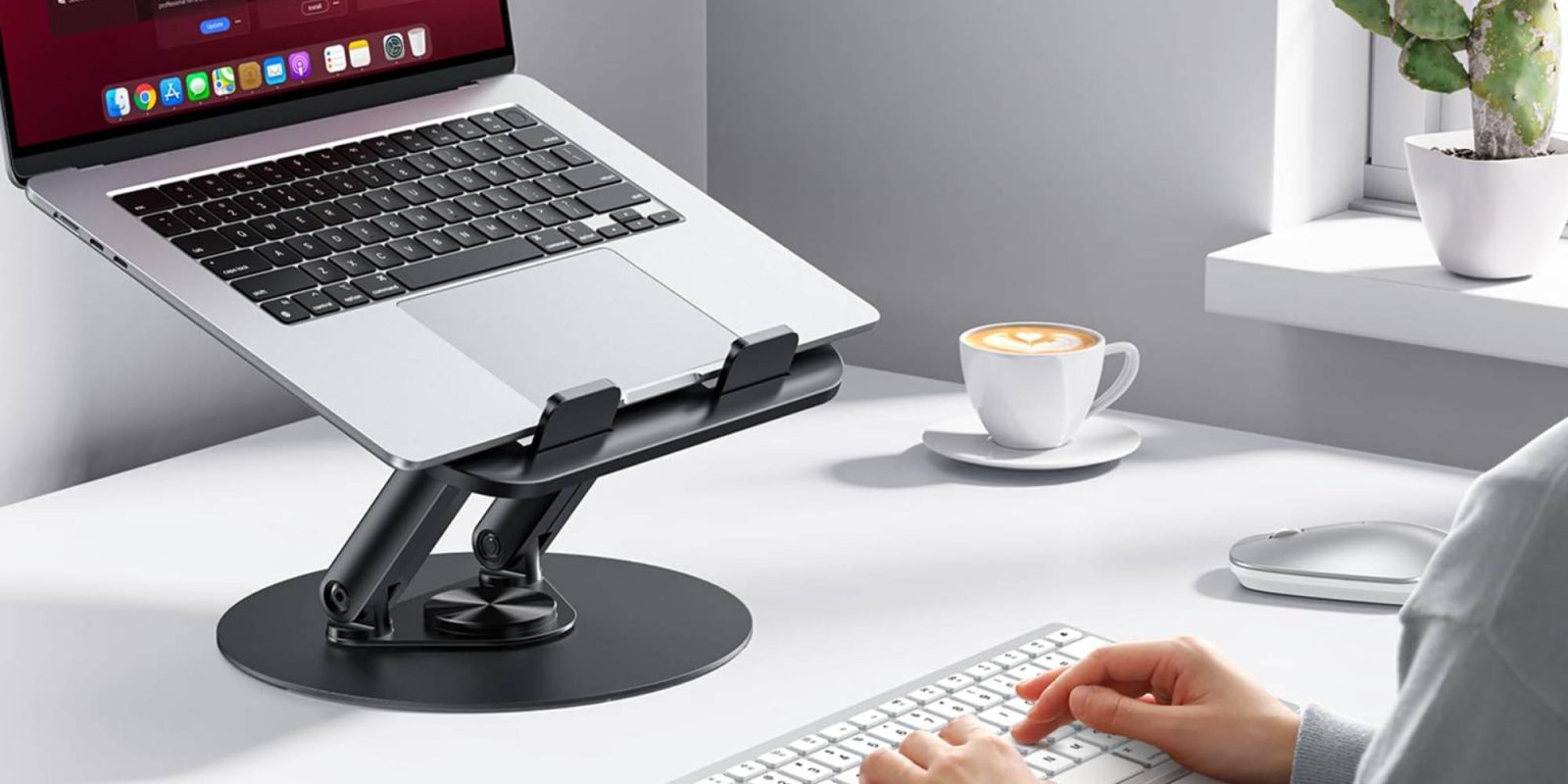 A person typing on a keyboard