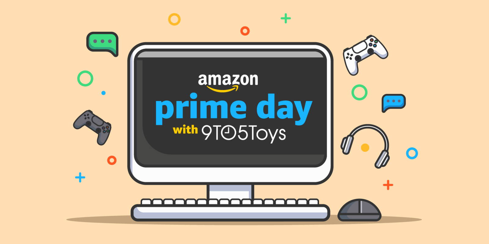 A computer with a keyboard and a game controller