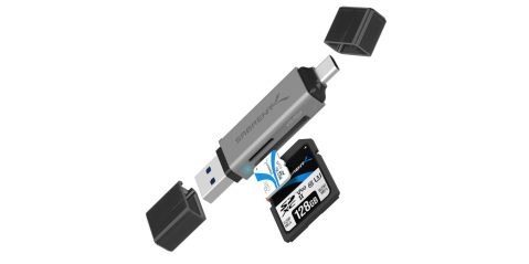 A flash drive with a memory card
