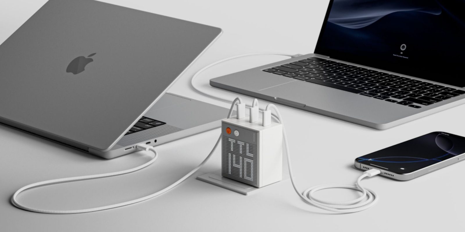 Image showing Sharge's latest Pixel 140 3-port laptop charger.