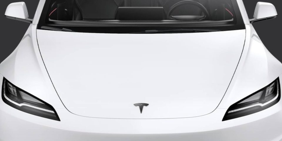 The front of a white car