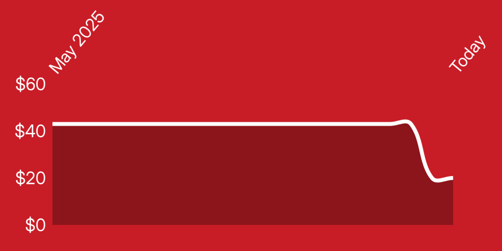 A red and white rectangular object