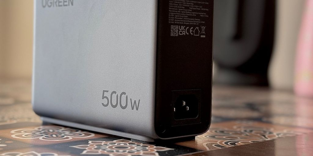 Image showing the back of UGREEN's 500W Nexode charging station's rear port.