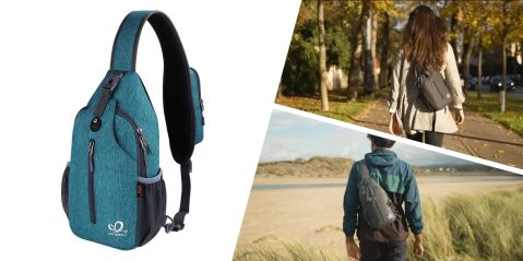 A collage of a backpack