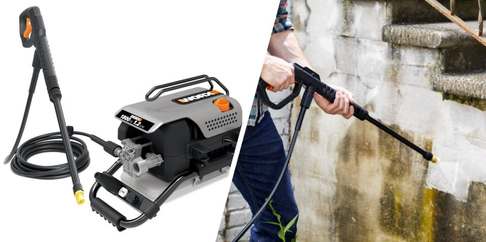 A man holding a pressure washer