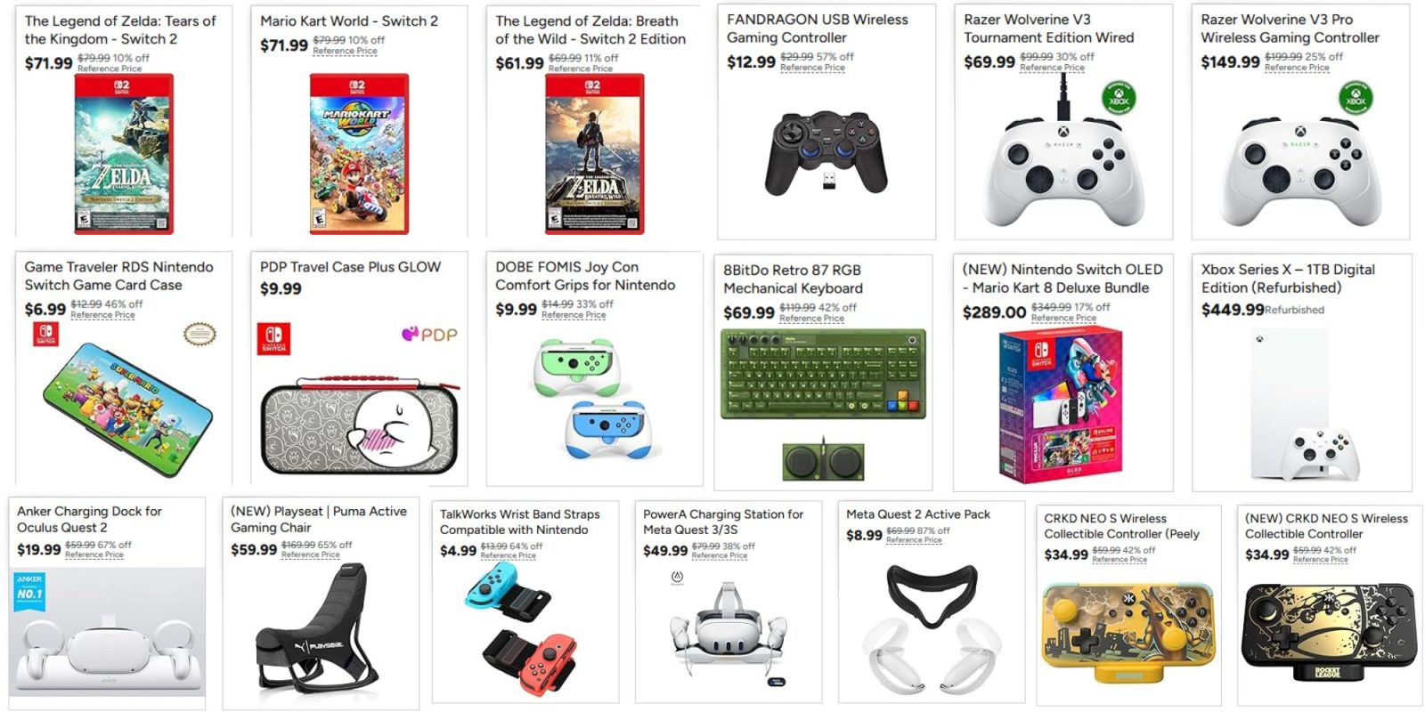 Image showing listings from Woot's Video Game sale.