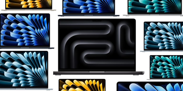 A collage of different laptops