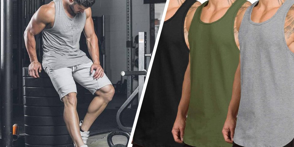A man in a tank top