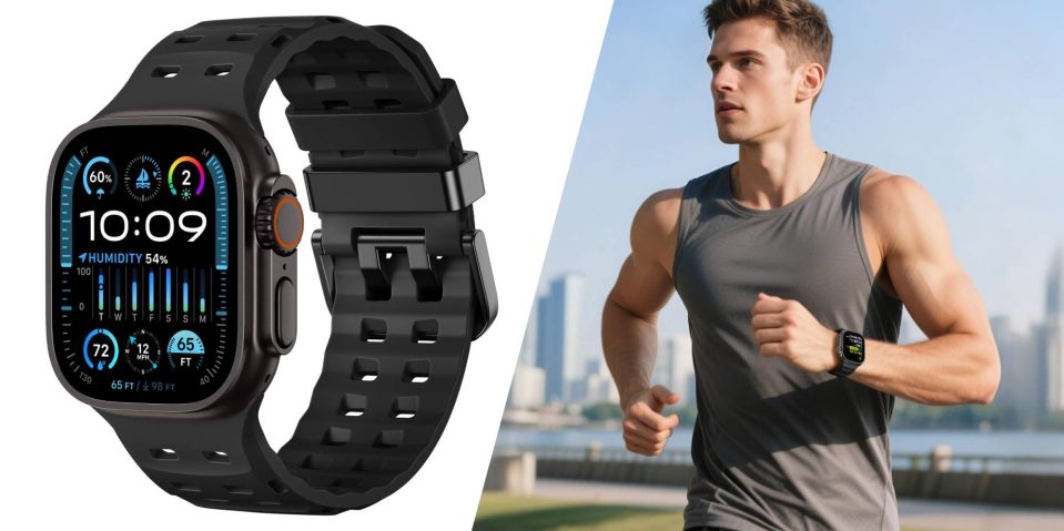 A man running with a smart watch