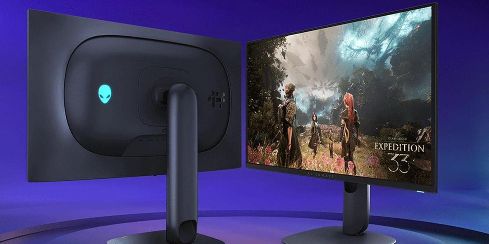 Image showing renders of Alienware 27-inch QHD QD-OLED gaming monitor.