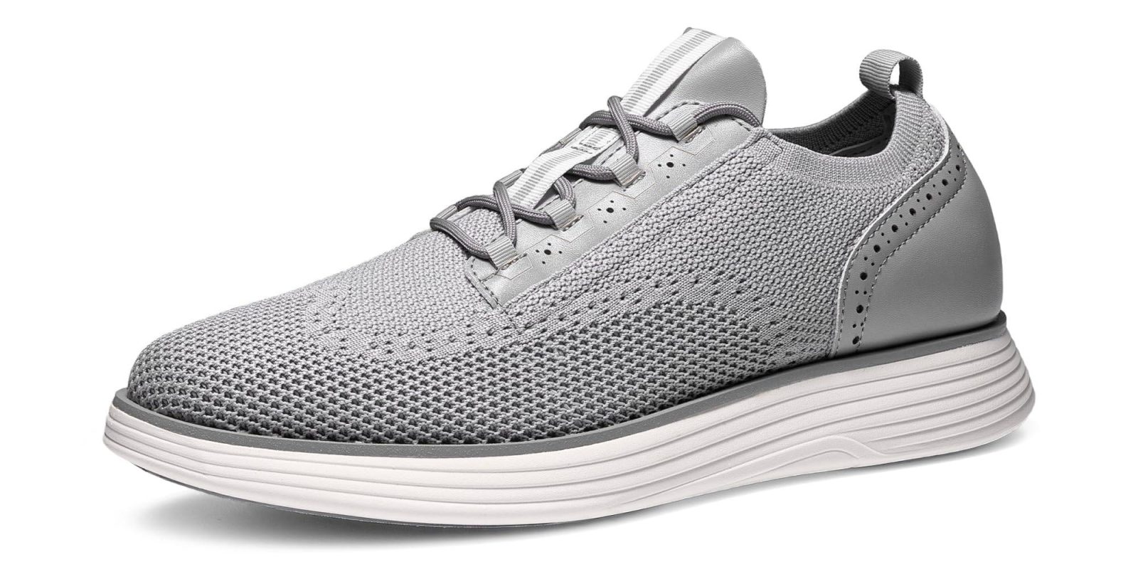 A grey and white shoe