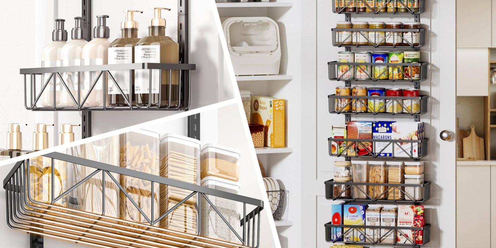 A shelf with food and spices