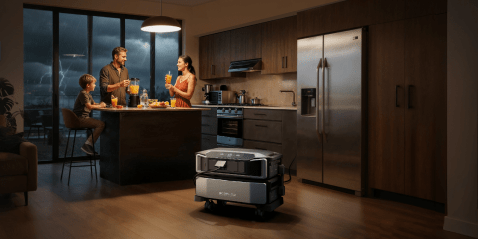 A man and woman in a kitchen